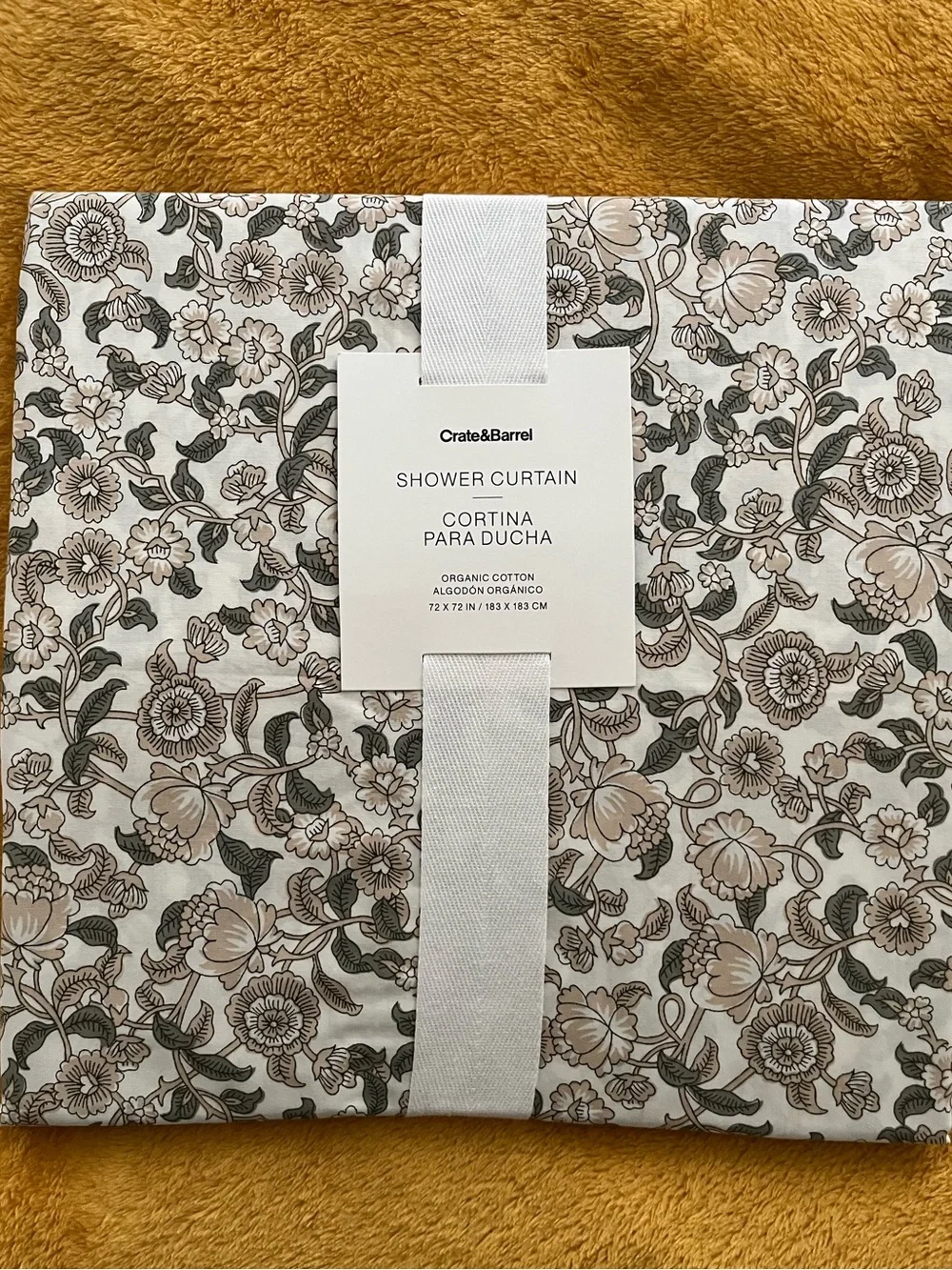 Crate & Barrel Cortina Organic Shower Curtain